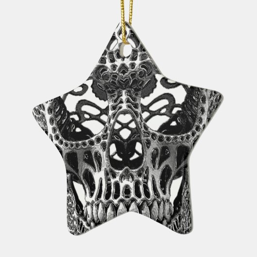 Skull Hearts Keramisch Ornament (Links)