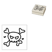Skull+Hearts Rubberstempel (Gestempeld)