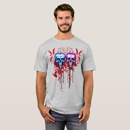 Skull Hearts T-shirt (Voorkant volledig)