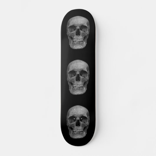 Skull - Heavy Metal Fantasy Art Black Persoonlijk Skateboard (Voorkant)