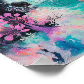 Skull Horned Zee Serpent Witchy AI Art Matte Value Poster (Hoek)