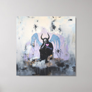 Skull Horns Spider Heart Magische Witchy AI Art Canvas Afdruk