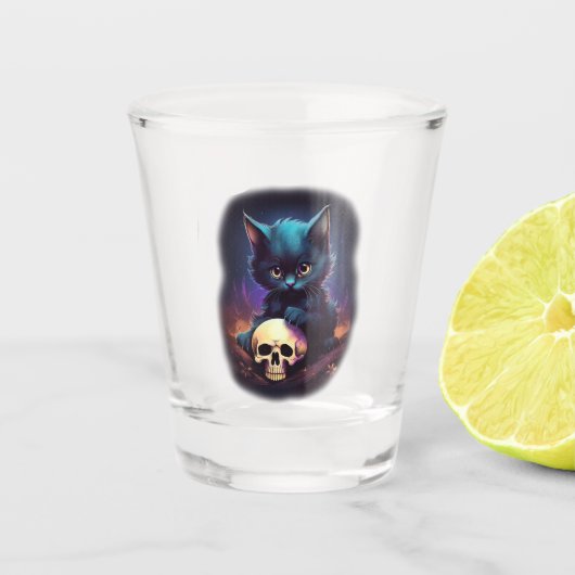 Skull Horror Kitten Shot Glas (Voorkant)