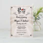 Skull Housewarming Party Halloween New Home Invite Kaart (Staand voorkant)