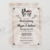 Skull Housewarming Party Halloween New Home Invite Kaart (Voorkant / Achterkant)