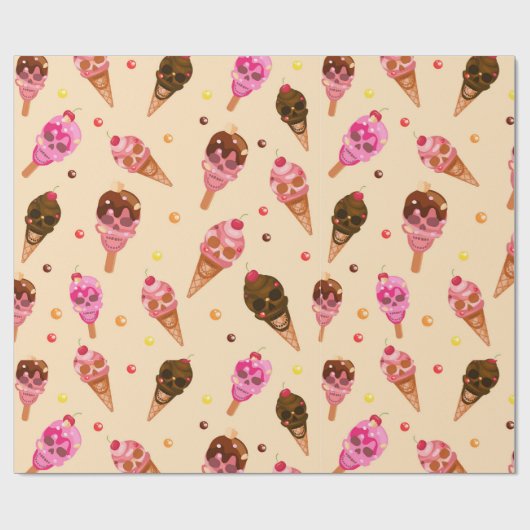 Skull Ice Cream Cadeaupapier (Vlak)