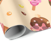 Skull Ice Cream Cadeaupapier (Rol Hoek)