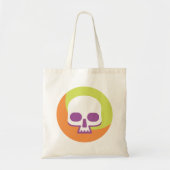 Skull Icon White Sinaasappel Green Canvas tas (Voorkant)