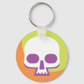 Skull Icon White Sinaasappel Green Sleutelhanger (Achterkant)