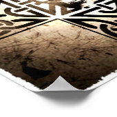 Skull in Celtic Cross Black, Sepia, Gaafd Poster (Hoek)
