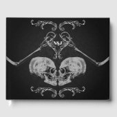 "Skull in Love"  Skeletons Black Wedding Gastenboek (Voorkant)