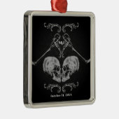 "Skull in Love"  Skeletons Black Wedding Metalen Ornament (Rechts)