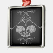 "Skull in Love"  Skeletons Black Wedding Metalen Ornament (Links)