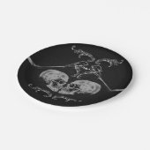 "Skull in Love"  Skeletons Black Wedding Papieren Bordje (Gekanteld)