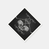 "Skull in Love"  Skeletons Black Wedding Servet (Hoek)