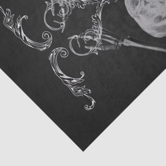 "Skull in Love"  Skeletons Black Wedding Tissuepapier (Detail)