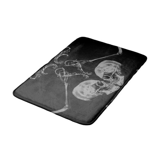 "Skull in Love"  skeletten zwart Badmat (Gekanteld)