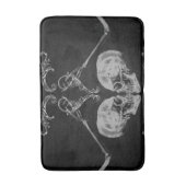 "Skull in Love"  skeletten zwart Badmat (Voorkant Verticaal)