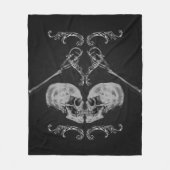 "Skull in Love"  skeletten zwart Fleece Deken (Voorkant)