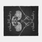 "Skull in Love"  skeletten zwart Fleece Deken (Voorkant (Horizontaal))