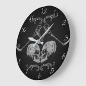 "Skull in Love"  skeletten zwart Grote Klok (Hoek)