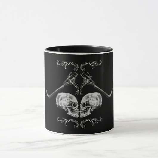 "Skull in Love" skeletten zwart Mok (Midden)