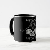 "Skull in Love" skeletten zwart Mok (Voorkant links)