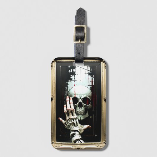 Skull in the mirror bagagelabel (Voorkant (verticaal))