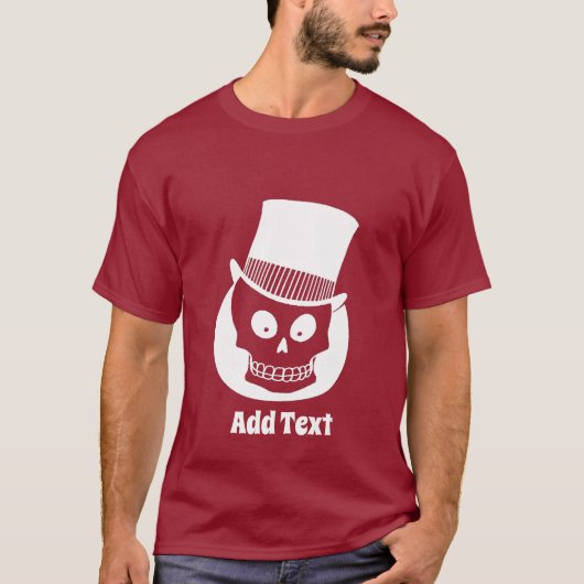 Skull in Top Hat, voeg tekst toe (Voorkant)