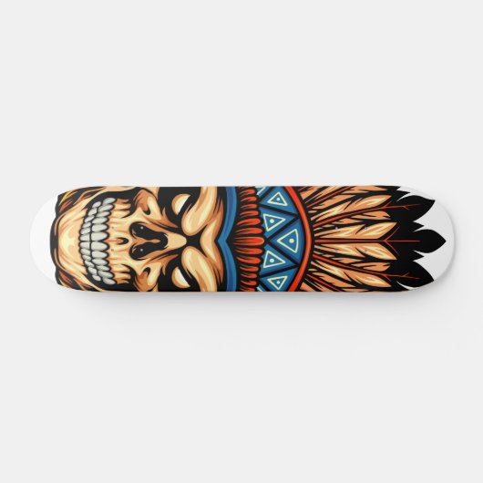 Skull Indian Persoonlijk Skateboard (Horizontaal)
