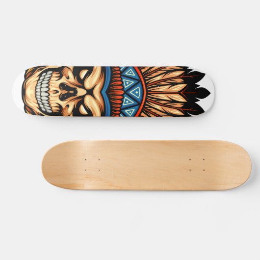 Skull Indian Persoonlijk Skateboard (Horizontaal)