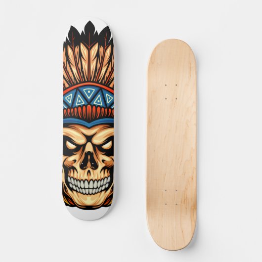 Skull Indian Persoonlijk Skateboard (Voorkant)