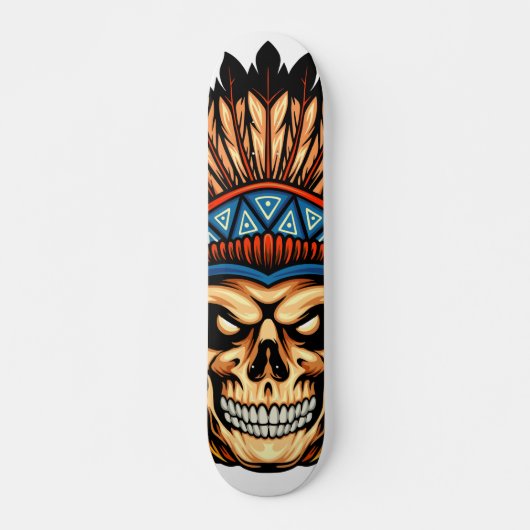 Skull Indian Persoonlijk Skateboard (Voorkant)