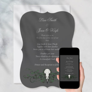 Skull & Ivy Moody Gothic Wedding Invitations Kaart