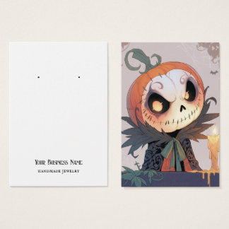 Skull Jack-O-Lantern Oorbel Display Kaart
