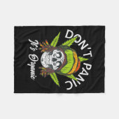 Skull Jamaica Rasta Funny Don´t Panic It´s Organic Fleece Deken (Voorkant (Horizontaal))