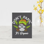 Skull Jamaica Rasta Funny Don´t Panic It´s Organic Kaart (Gele Bloem)