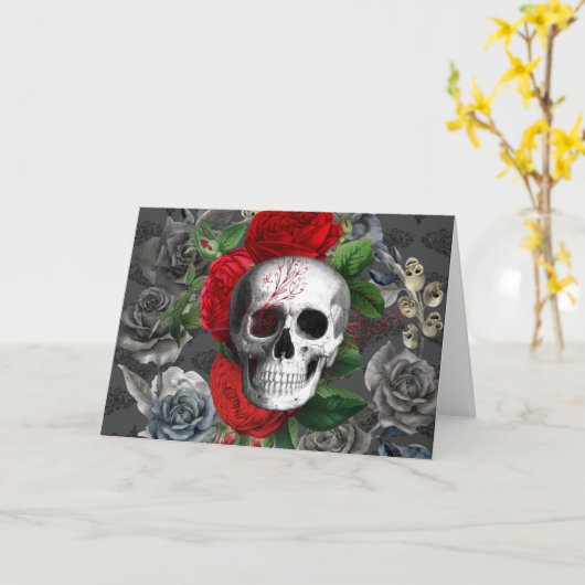 Skull Kaart (Gele Bloem)