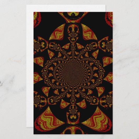 Skull Kaleidoscope Art Print Briefpapier (Voorkant / Achterkant)