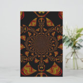 Skull Kaleidoscope Art Print Briefpapier (Staand voorkant)
