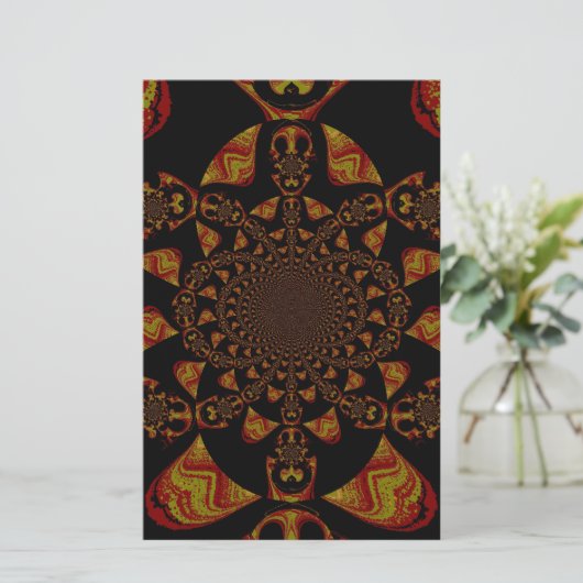 Skull Kaleidoscope Art Print Briefpapier (Staand voorkant)