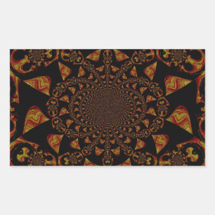 Skull Kaleidoscope Art Print Rechthoekige Sticker