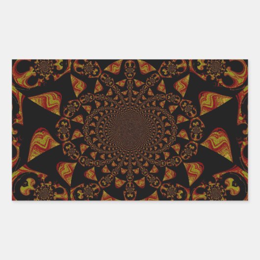 Skull Kaleidoscope Art Print Rechthoekige Sticker (Voorkant)