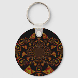 Skull Kaleidoscope Art Print Sleutelhanger
