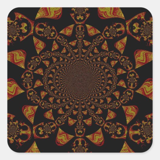 Skull Kaleidoscope Art Print Vierkante Sticker (Voorkant)