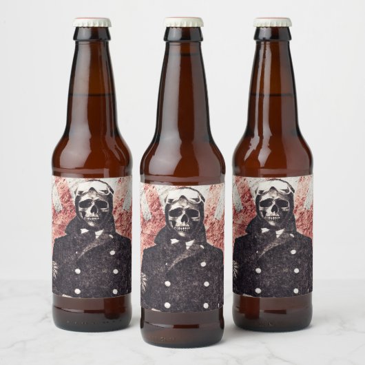 Skull kamikaze bier etiket (Flessen)