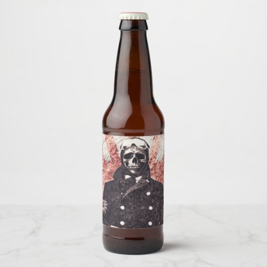 Skull kamikaze bier etiket (Voorkant)