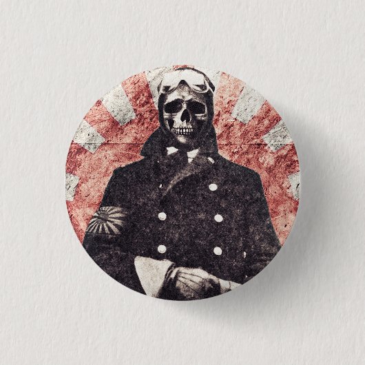 Skull kamikaze ronde button 3,2 cm (Voorkant)