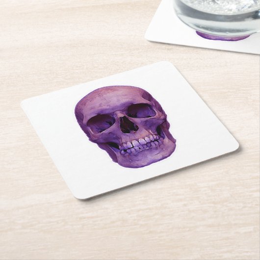 Skull Kartonnen Onderzetters (Schuin)