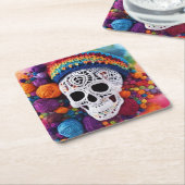 Skull Kartonnen Onderzetters (Schuin)